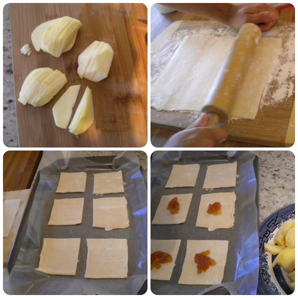 image of making apple puff pastries.