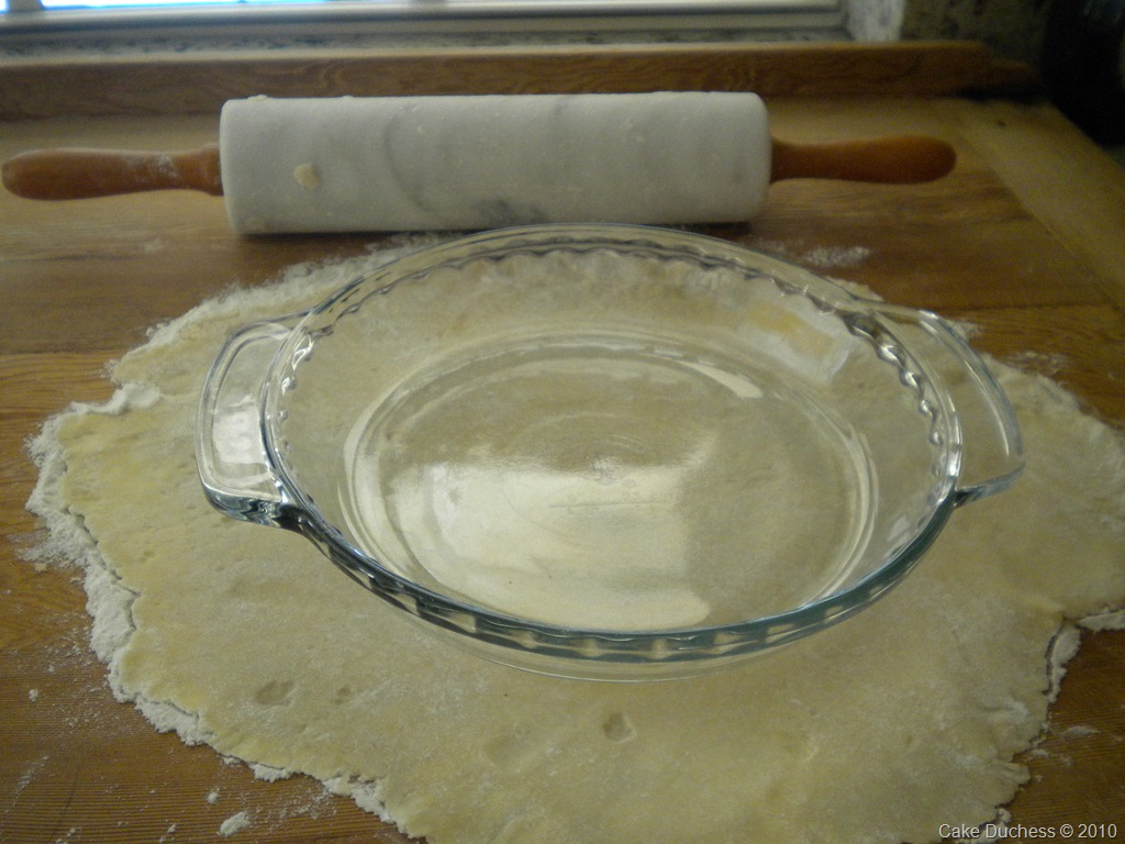 overhead image of making pie crust