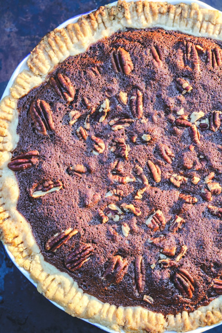 overhead image of pie in a pie plate