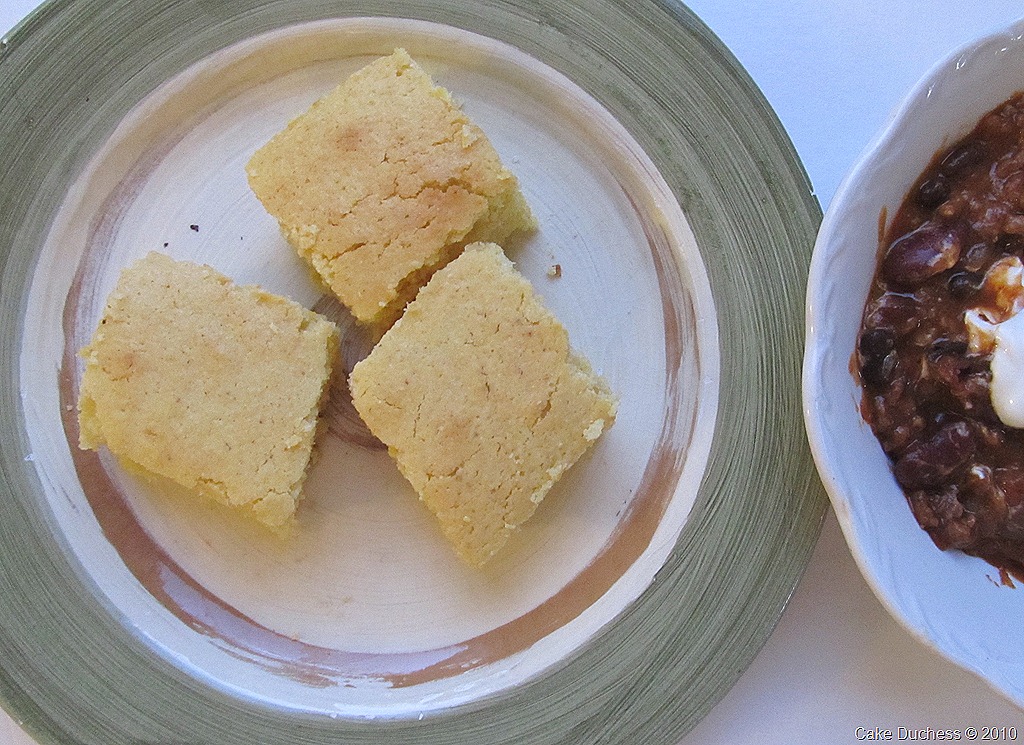 cornbread slices on a dish 