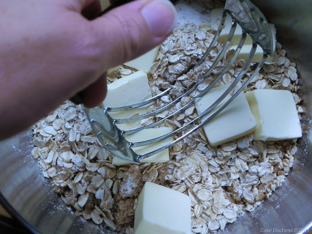 image of making crumble topping