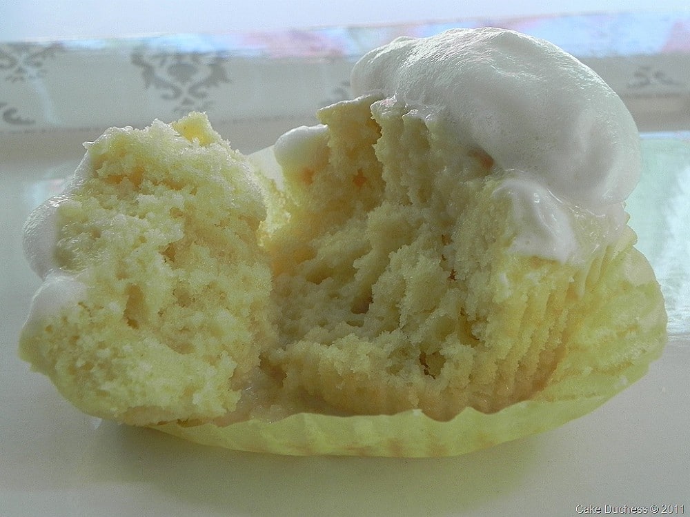 image of a tres leches cupcake on a plate