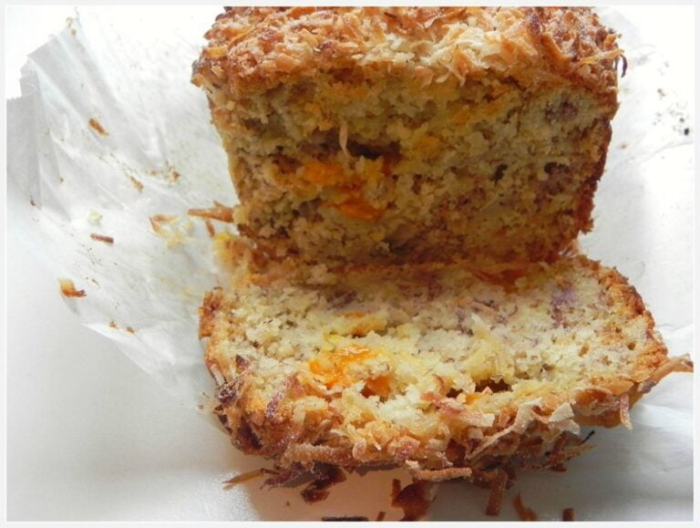 Toasted Coconut Banana Bread with Mango