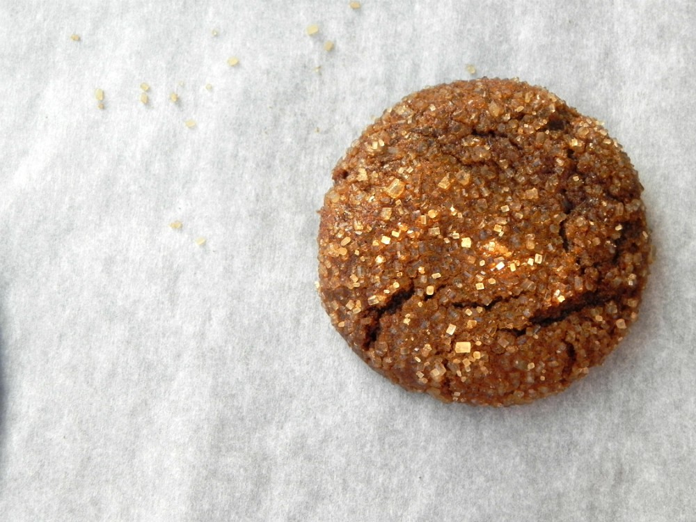overhead image of ginger sugar cookies