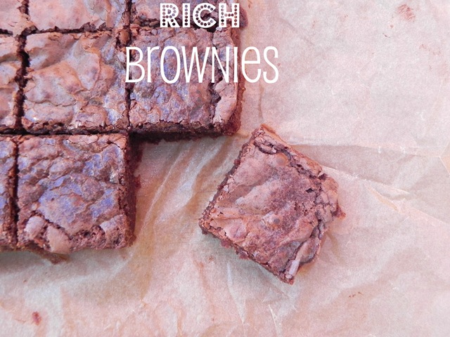 overhead image of Katherine Hepburn's brownies on a parchment paper