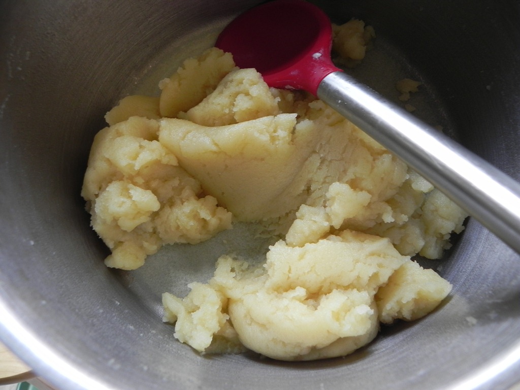 overhead image of dough in pan 