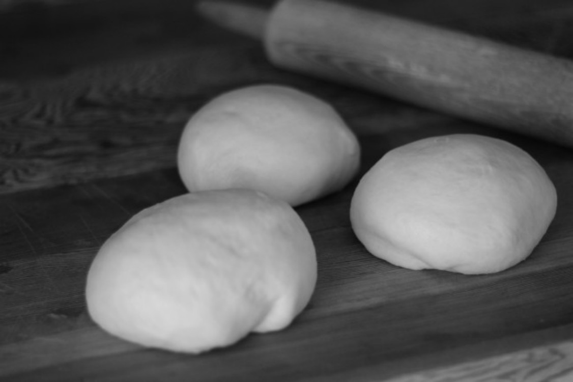 overhead image of three rounds of dough 