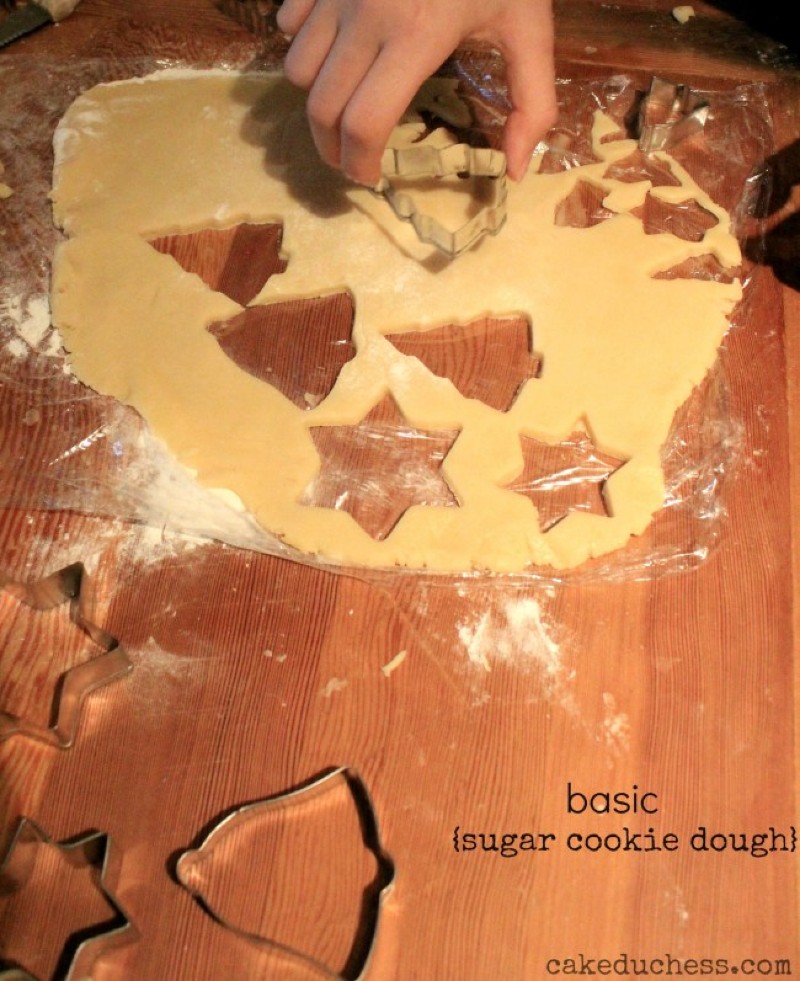 overhead image of making sugar cookie dough recipe