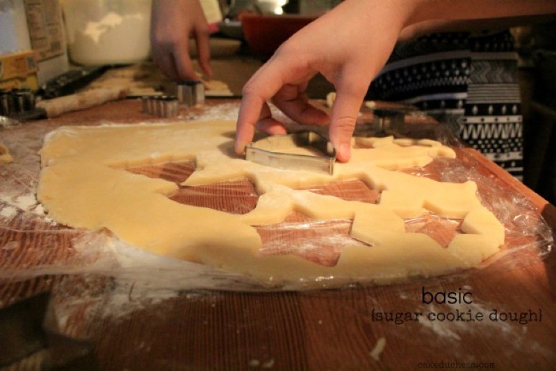 overhead image of making basic sugar cookie dough recipe