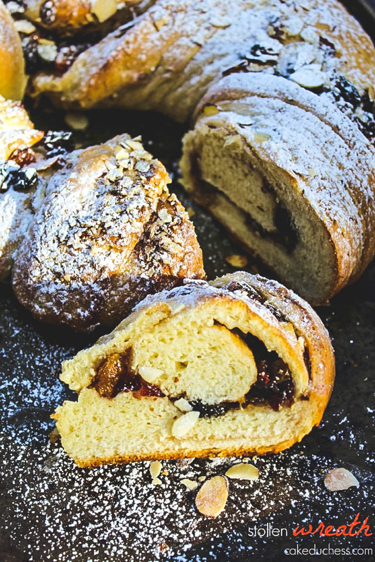 overhead image of bread with powdered sugar on top