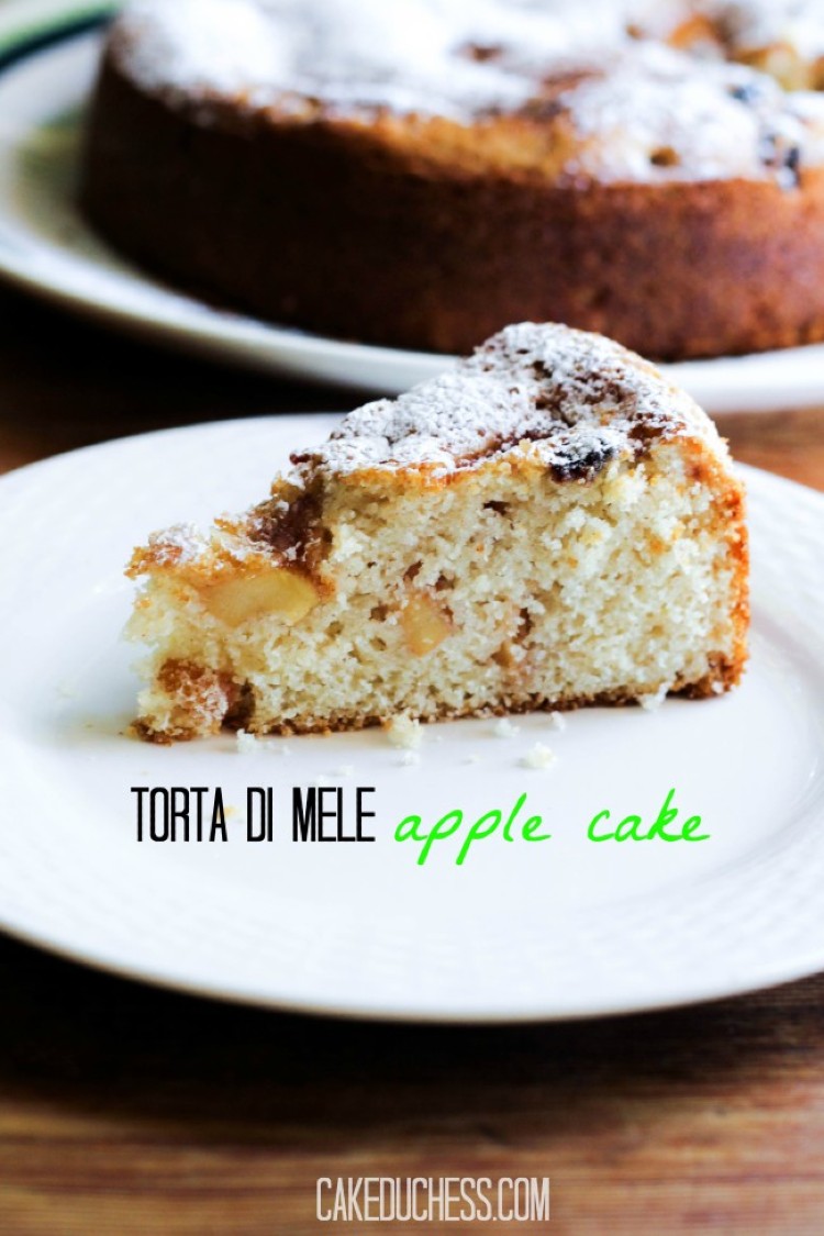 overhead image of torta di mele apple cake