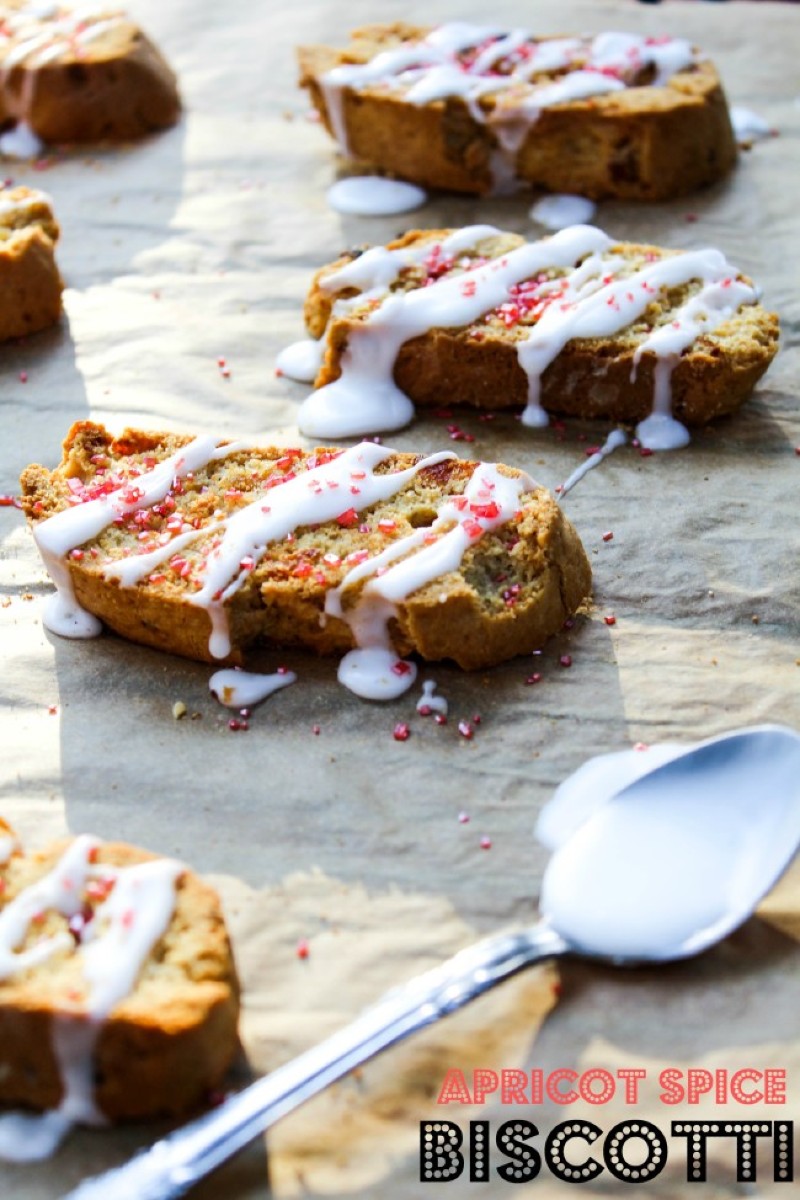 overhead image of apricot spice biscotti