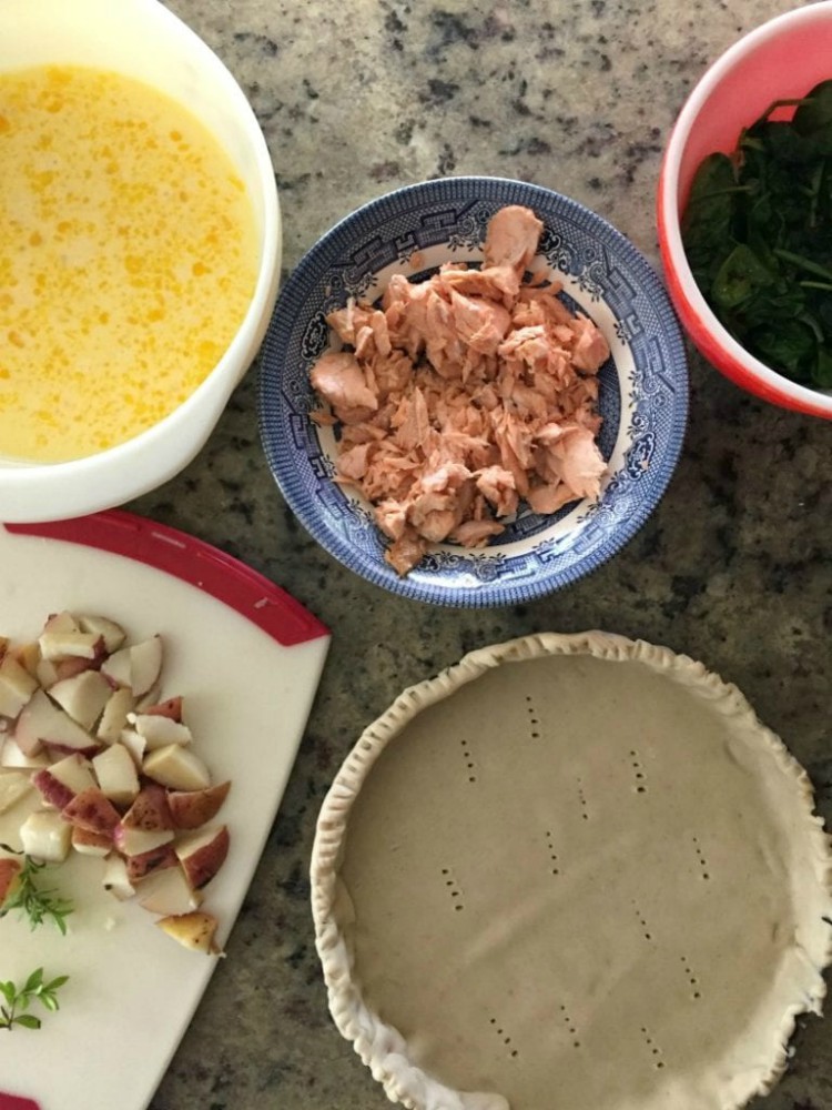 image of ingredients to make salmon tart