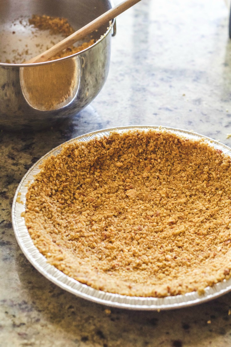 overhead image of making pie crust.