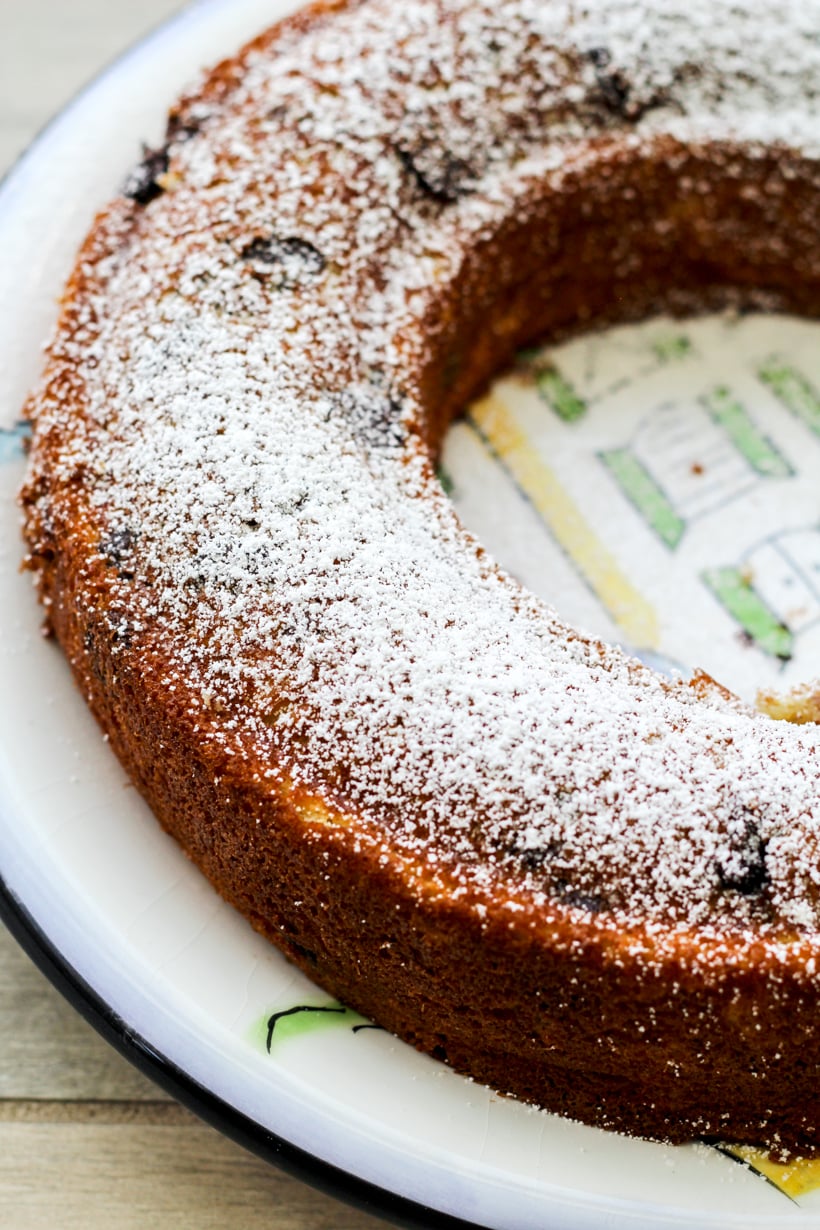 Overhead image of Chocolate Chip and Ricotta Ciambellone