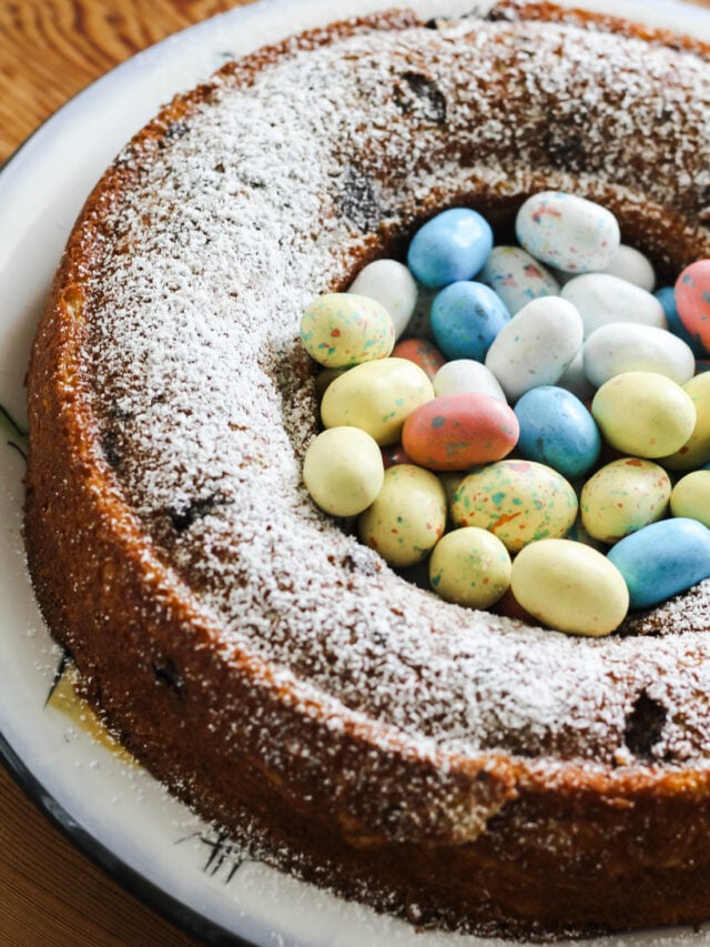 Overhead image of Chocolate Chip and Ricotta Ciambellone