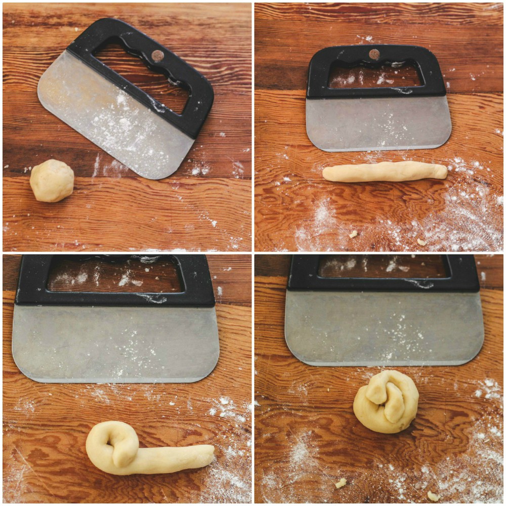 overhead image of how to make lemon knot cookies