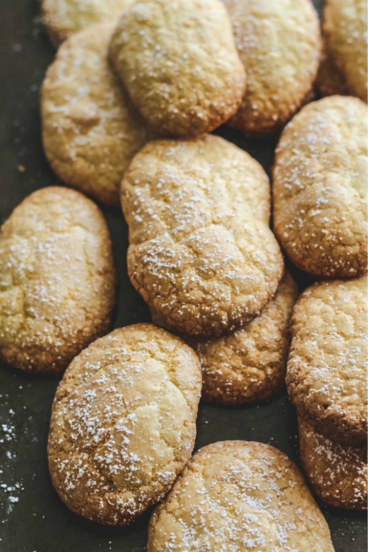 overhead image of lady finger cookies