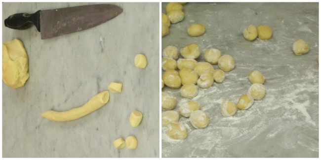 collage of dough pieces