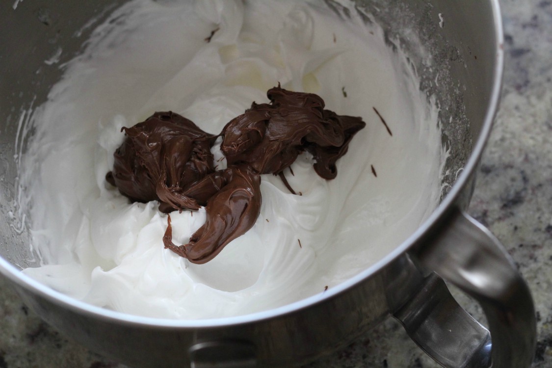 image of Nutella in whipped egg whites