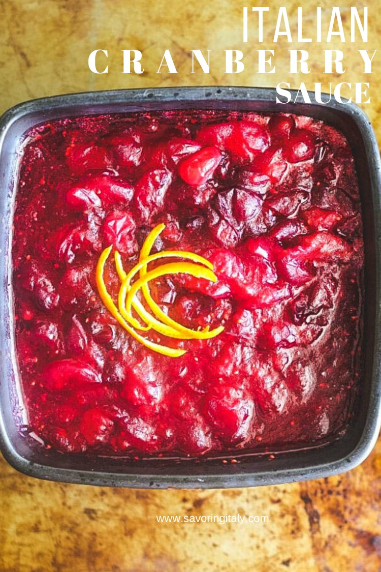 overhead image of cranberry sauce on flat surface