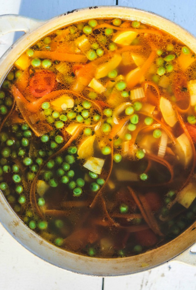 minestrone soup recipe overhead