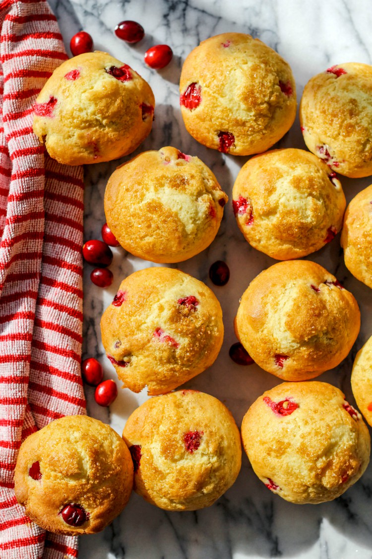 overhead image of gluten-free cranberry muffins