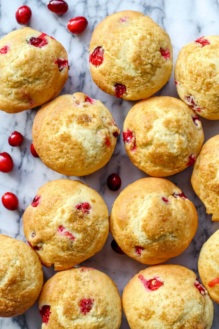 overhead image of gluten-free cranberry muffins