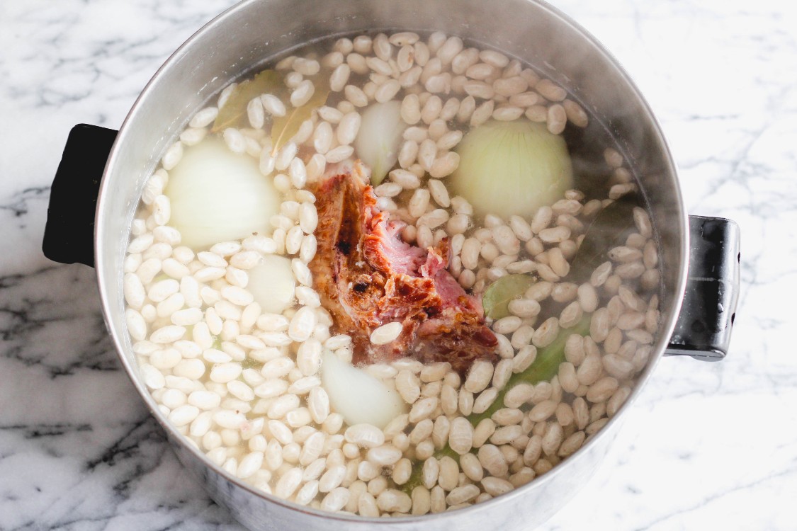 image of bean soup in a pot