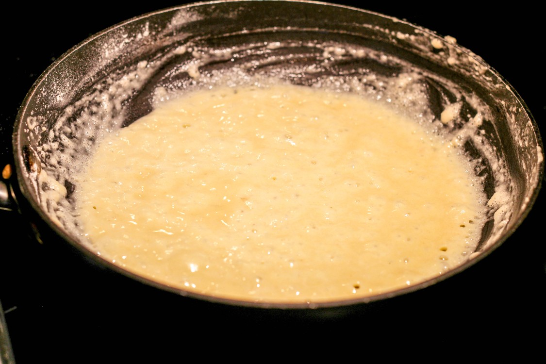image of making roux in sauce pan