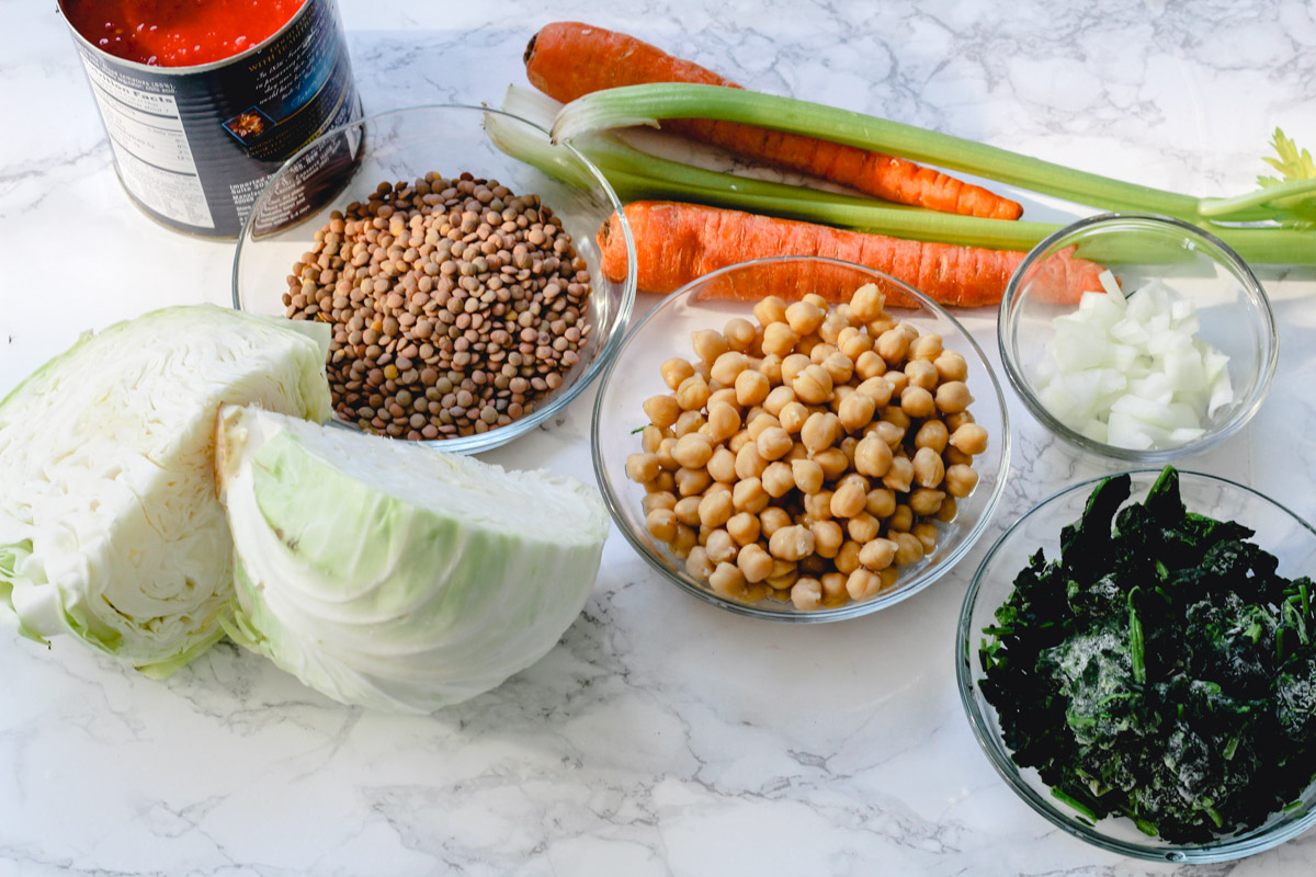 image of ingredients to make chickpea stew 