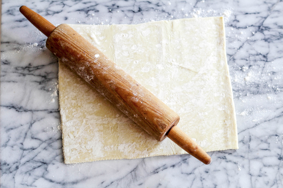 image of puff pastry on marble counter