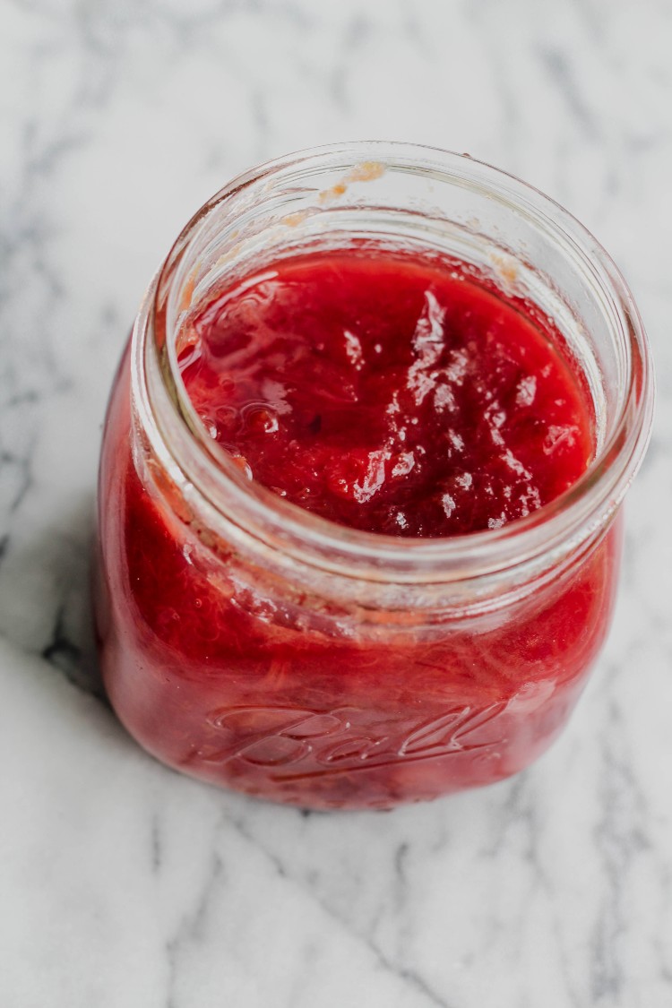 image of plum jam in a jar
