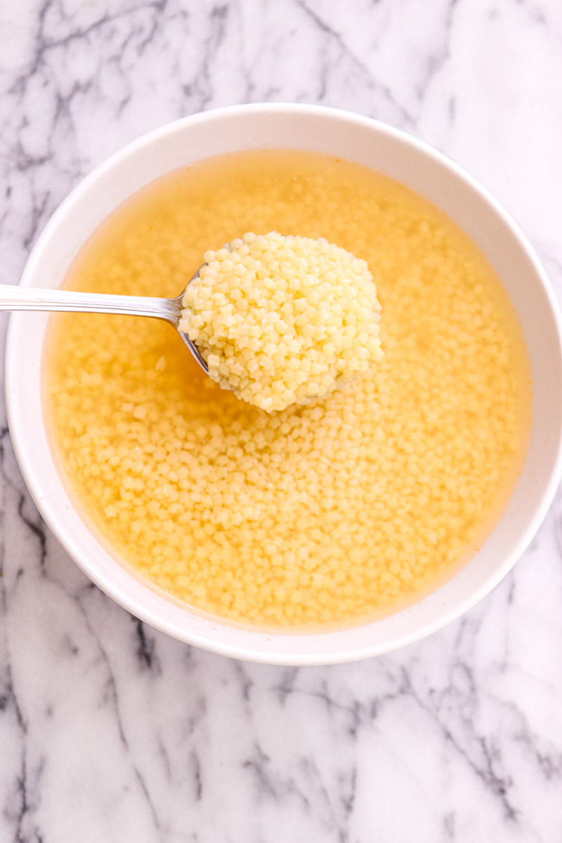 overhead image of easy Italian pastina soup