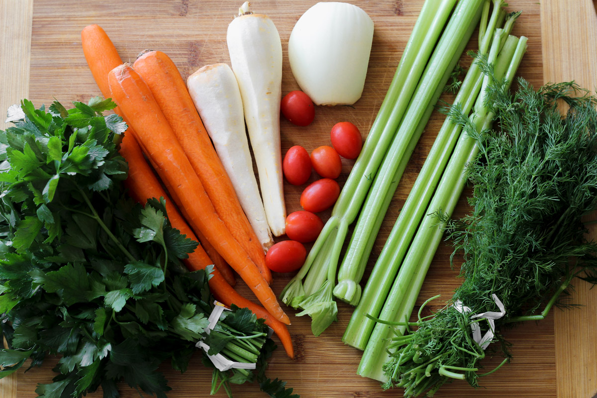 vegetables of slow cooker soup