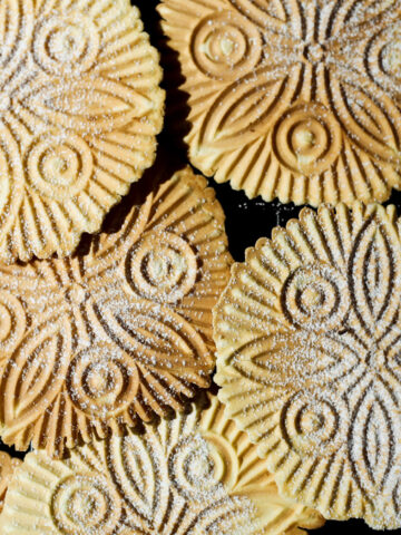 overhead image of classic Italian pizzelle