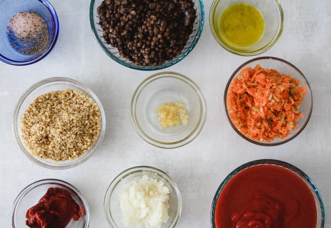 image of ingredients to make lentil sauce