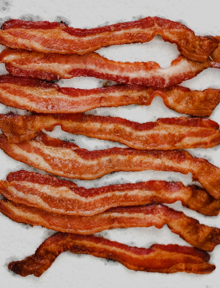 image of bacon on a paper towel
