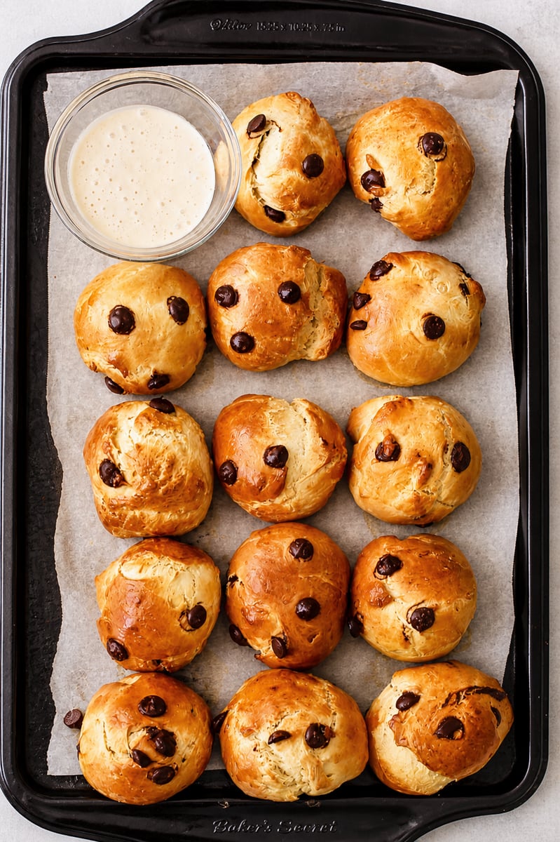 Sourdough discard challah buns.