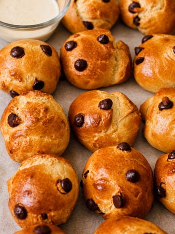 Sourdough discard challah buns.