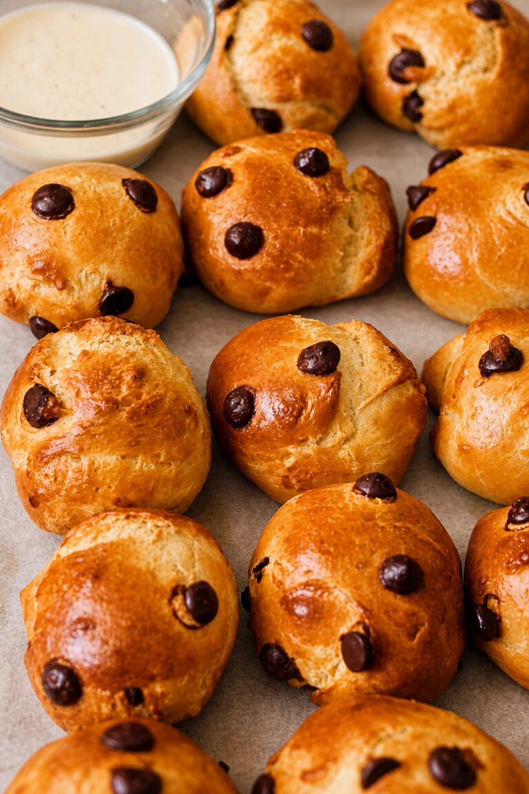Sourdough discard challah buns.