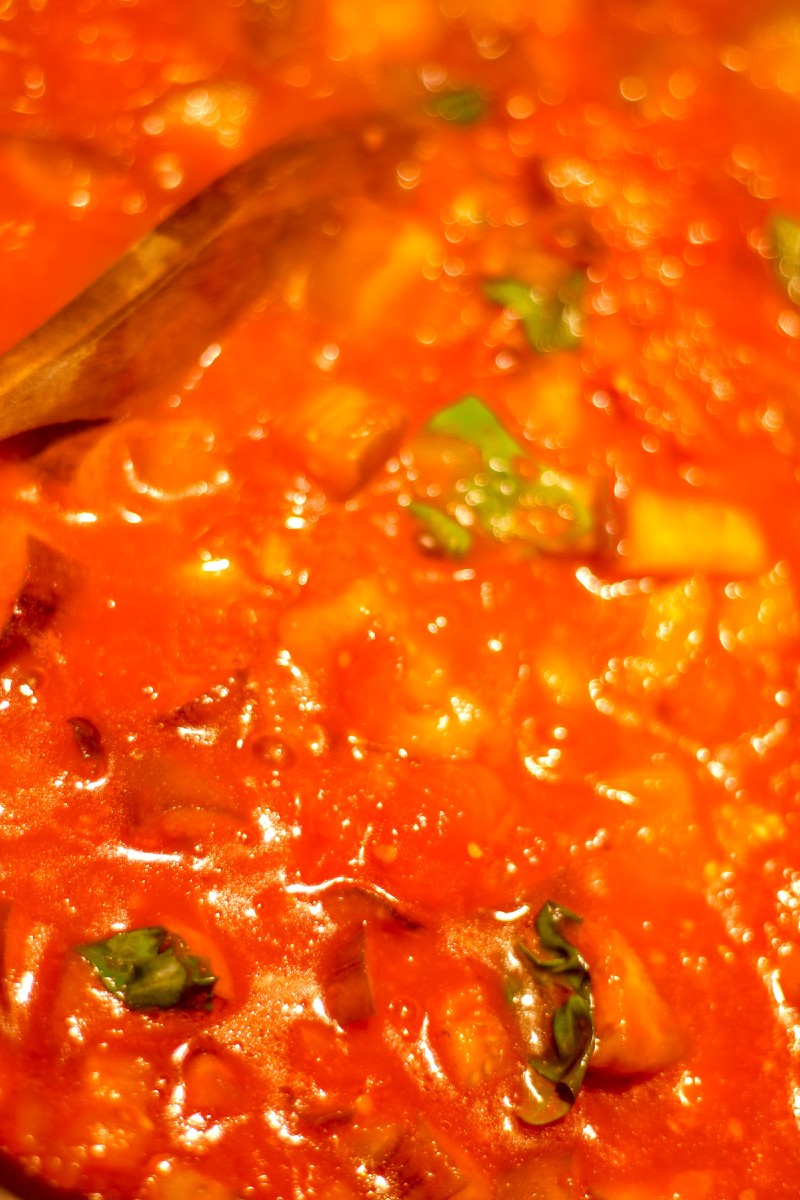 overhead image of sauce