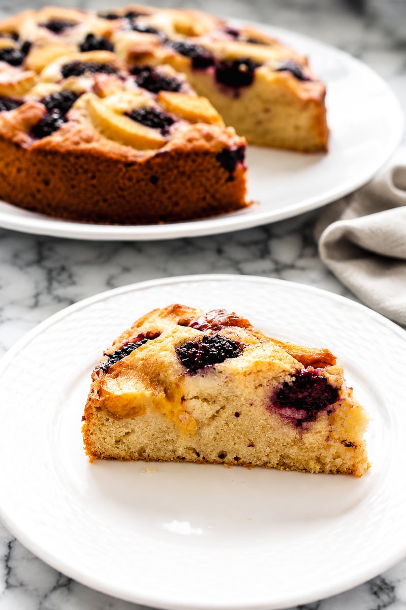 Blackberry Peach Cake with Almond Flour - Savoring Italy