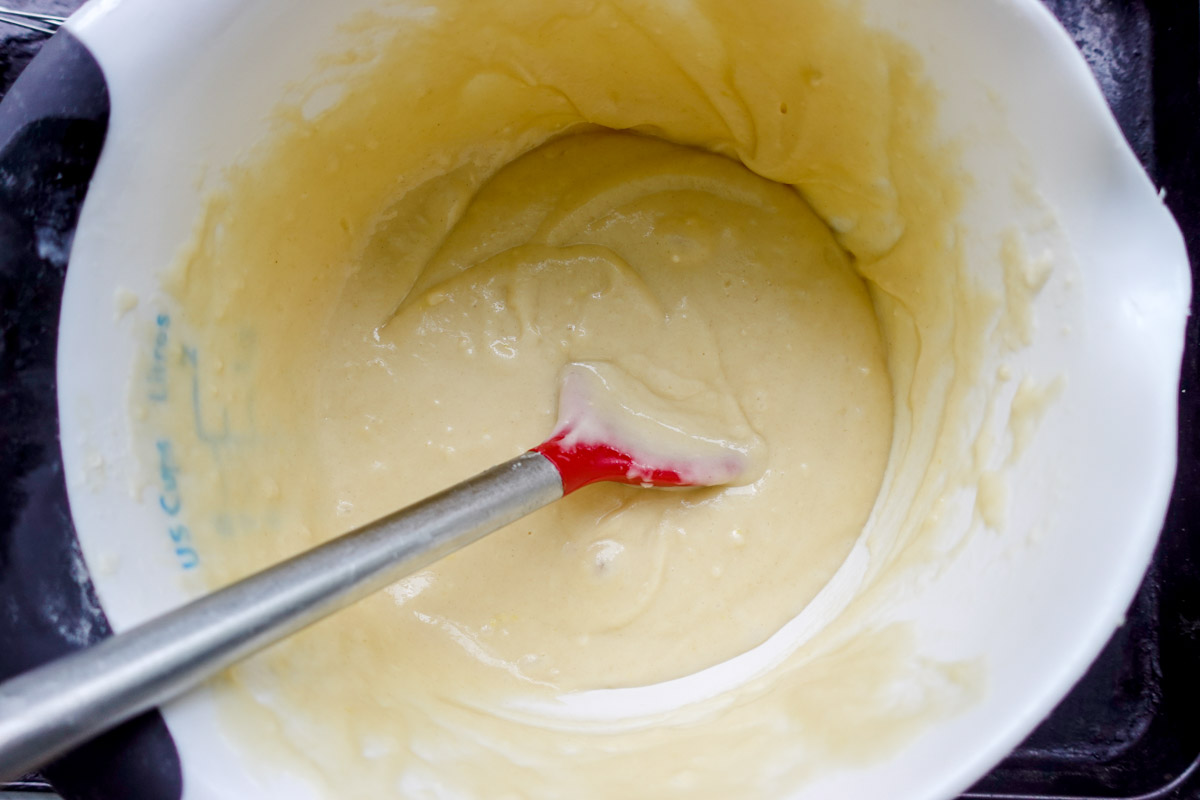 overhead image of a cake batter