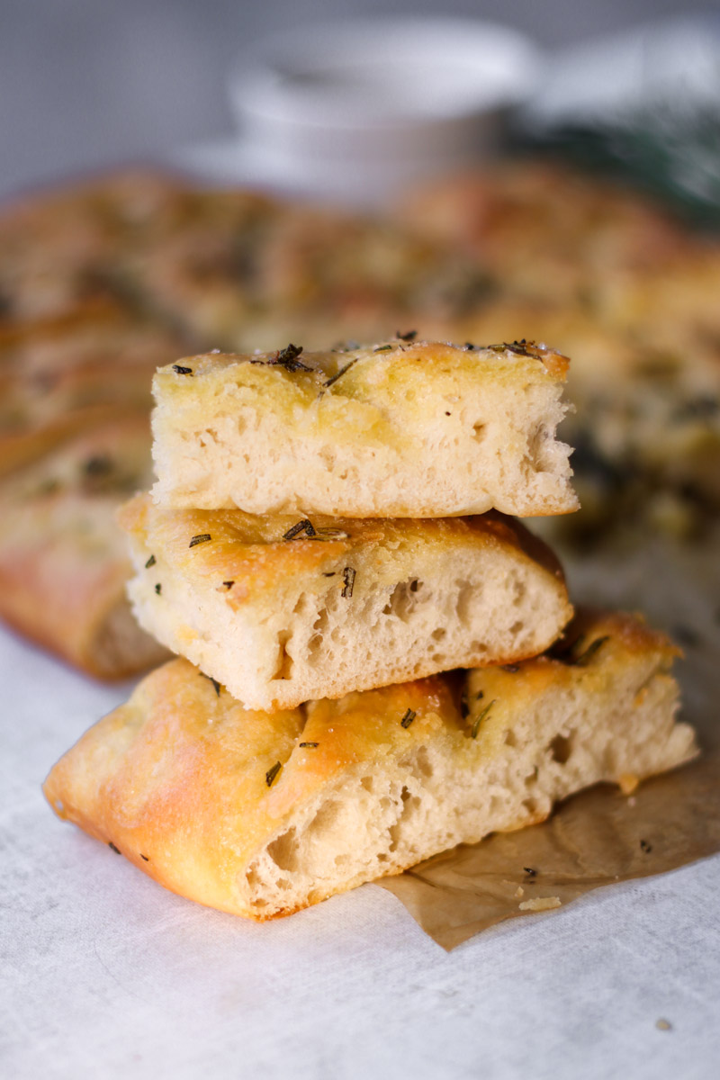 image of focaccia slices stacked