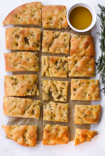 overhead image of easy italian focaccia