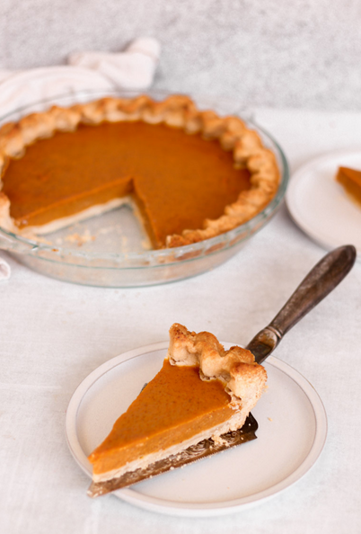 easy pumpkin pie from scratch closeup