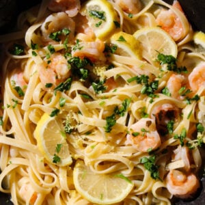 shrimp scampi close-up