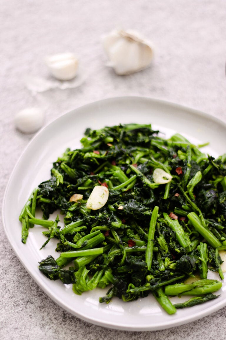 broccoli rabe with garlic and oil.