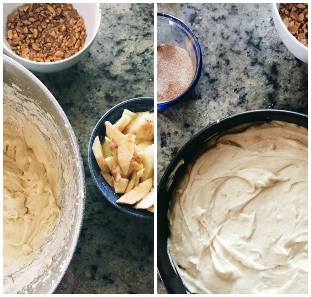 image of making apple cake.